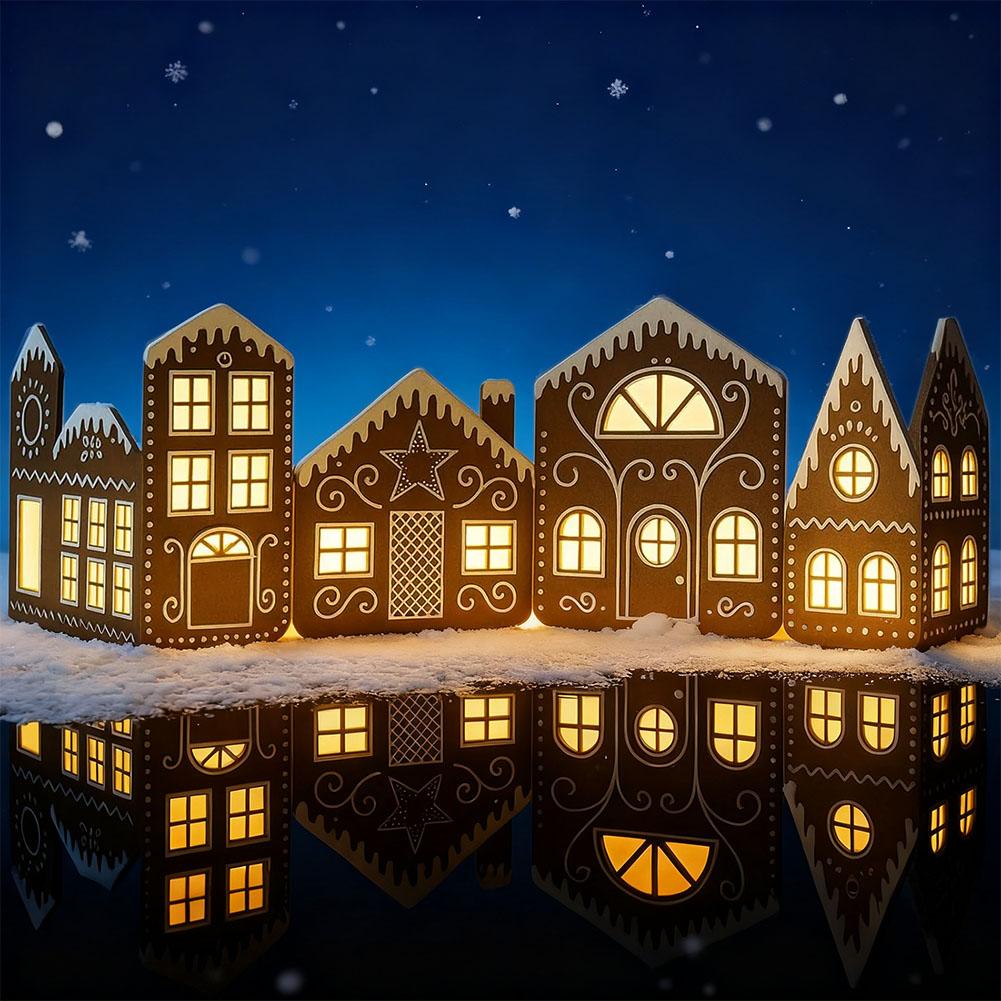 Kitchen Appliances Cabinet - Kerst Peperkoek Huis Karton Feestelijke Stad