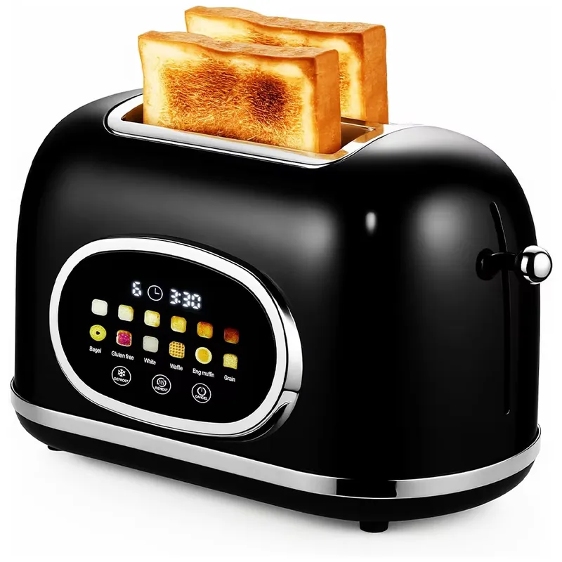 Toaster - Slimme touchscreen 2-sneden broodrooster retro roestvrij